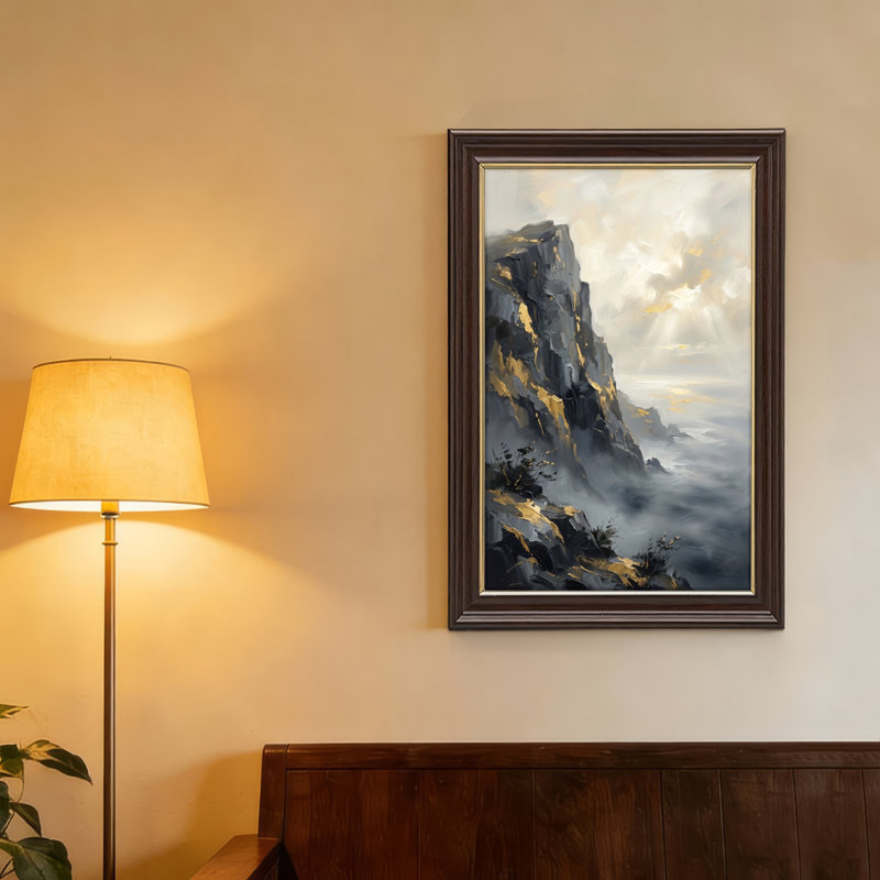 Natural Wood Framed,Canvas Wall Art for Living Room, Bedroom, Office or Entryway – Decorative Wall Decor with Mountain Landscape