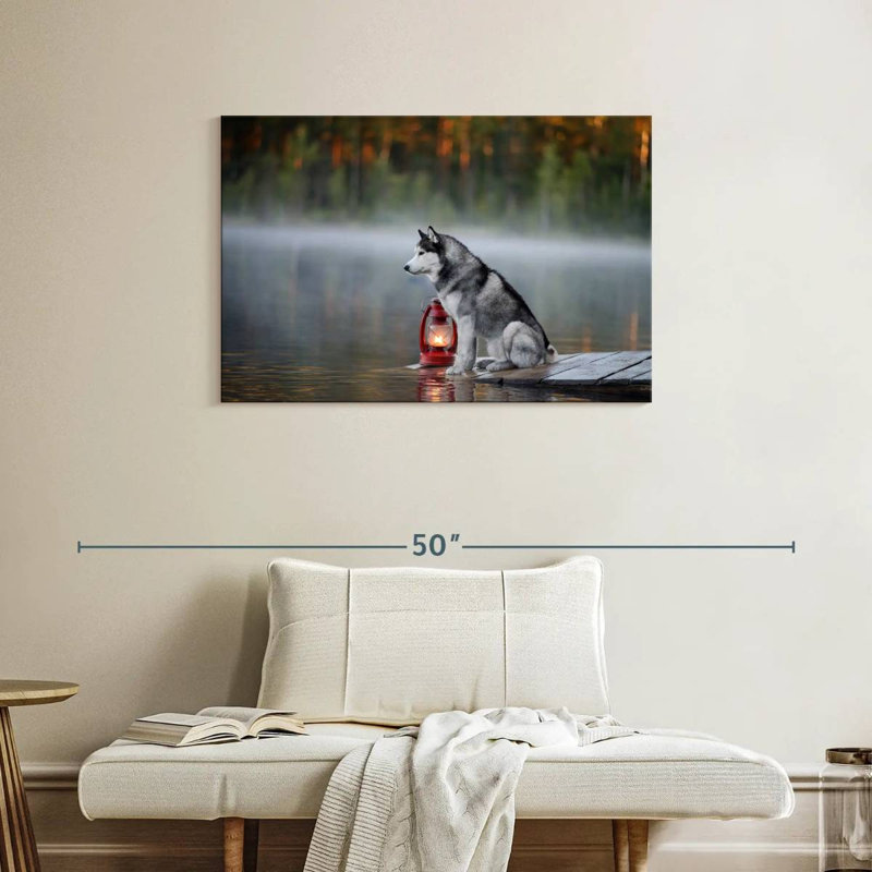 Bramky Husky sur le quai du lac, H 24 po x l 36 po