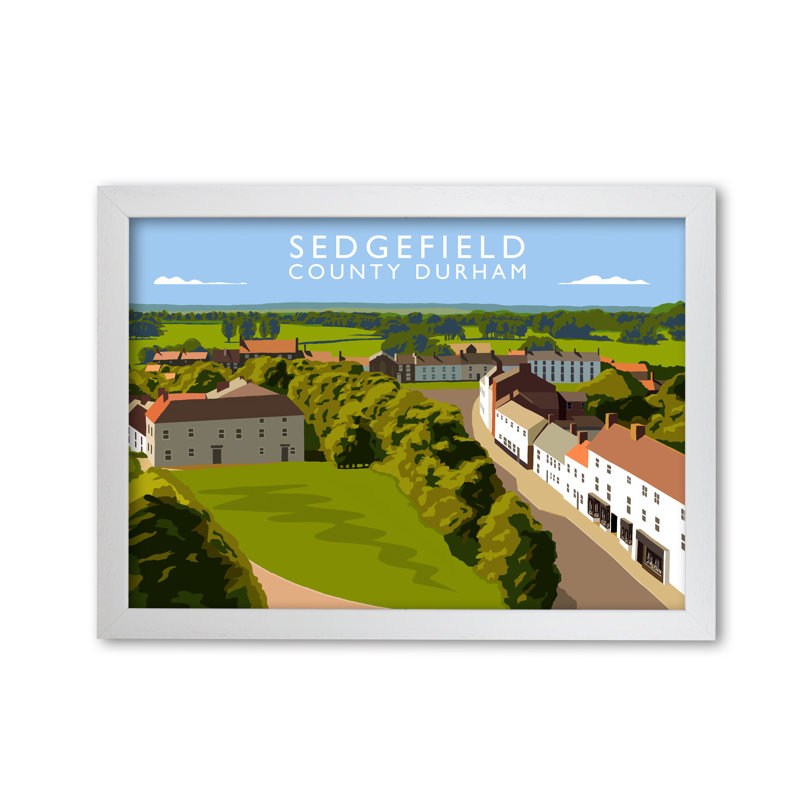 Sedgefield County Durham by Richard O'Neill - Print, 29.7cm H x 42cm W x 3cm D, White Framed