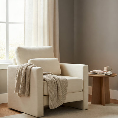 Chaise d'appoint de style moderne avec revêtement en chenille et structure en bois massif pour le salon, la chambre à coucher