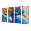 Peinture d'art sur bois, "Paon bleu" - 4 pièces-1383859020