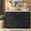 Meuble-lavabo moderne noir de 12,7 cm avec lavabo et rangement en MDF, meubles de salle de bain-1939136241