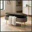 Banc de rangement ovale avec pieds en métal-1279409481
