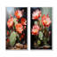 Cactus Ruby Blooms - Cactus, ensemble de 2 reproductions d'art sur toile-1874345921-1874345924