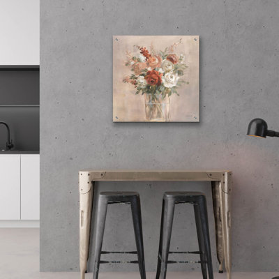  «Russet Bouquet» par Danhui Nai, art mural en verre acrylique, 24 po x 24 po