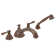 Kingsley Double Handle Deck Mounted Roman Tub Faucet Trim with Handshower