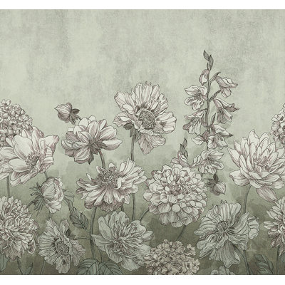 Superfresco Easy Muted Floral Print To Order Fixed Size 2.8m x 3m Mural