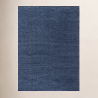 Crowe Handmade Wool Dark Blue Area Rug