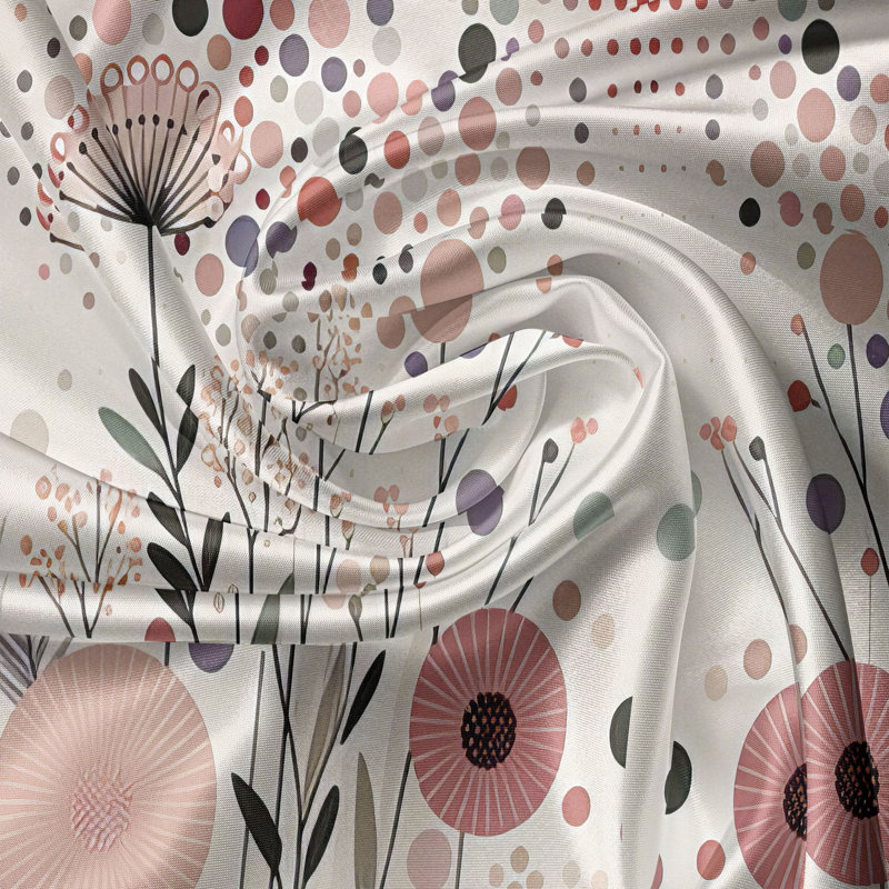 Floral Tailored Kitchen Curtain, 55" W x 30" L