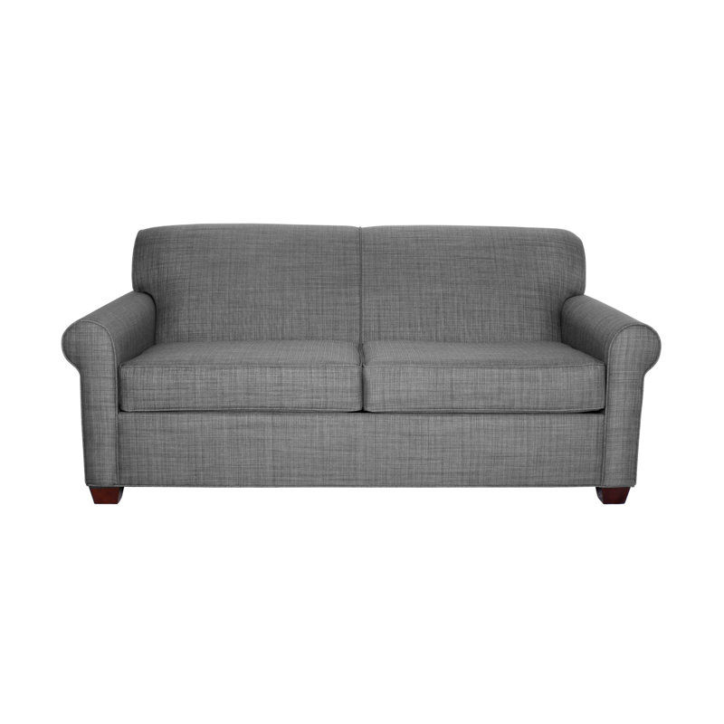 Finn 75" Rolled Arm Sofa Bed, Empire Mahogany, Archetype Hemp, Hybrid