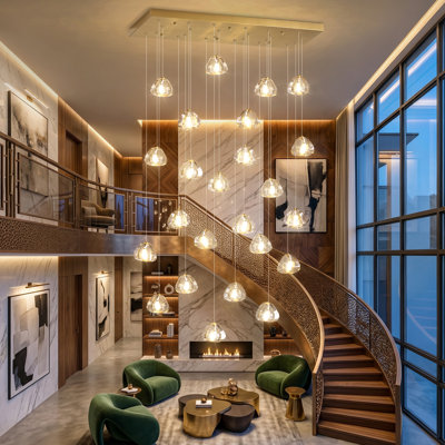 26-lights Rectangular Crystal Chandeliers Led Dimmable Light