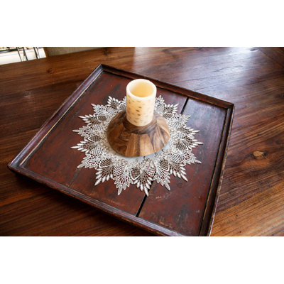 Blough Neutral Earth Tones White Jacquard Doily