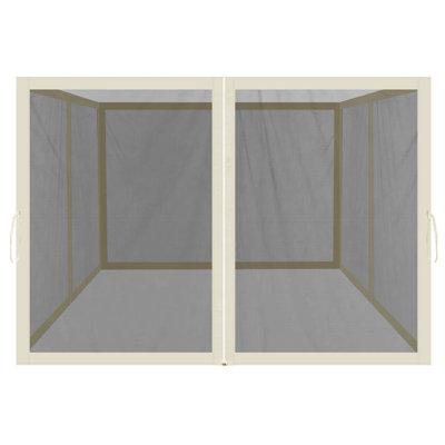 10' x 10' Universal Replacement Mesh Sidewall Netting Screen Wall for Patio Gazebos and Canopy Tents with Zippers, Sidewall Only, Tan