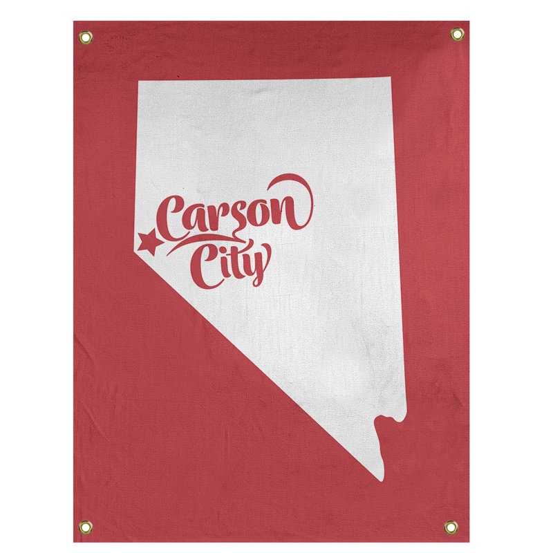 Tapisserie murale carson city nevada, H 36 po x l 26 po, Rouge