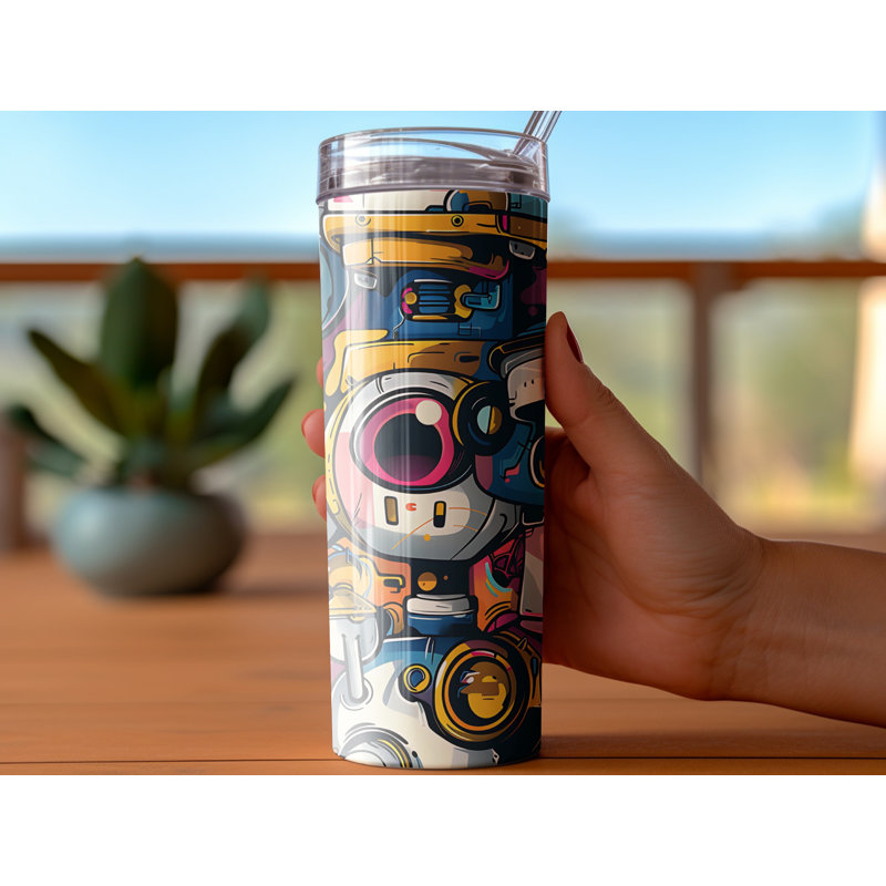Choose Handmade Tumblers 591ml Vacuum Insulated Stainless Steel (18/8) Travel Tumbler with Straw