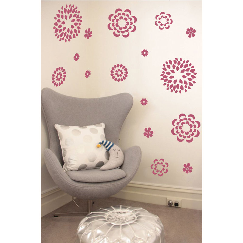 Adhésif décoratif motif floral, H 38 po x l 48 po x P 0,01 po, Rouge à lèvres