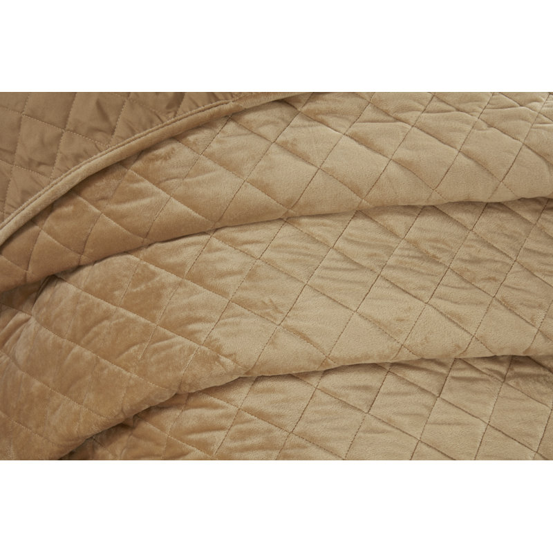 Kacie Polyester Bedspread with Pillow Shams Included, Golden Ochre