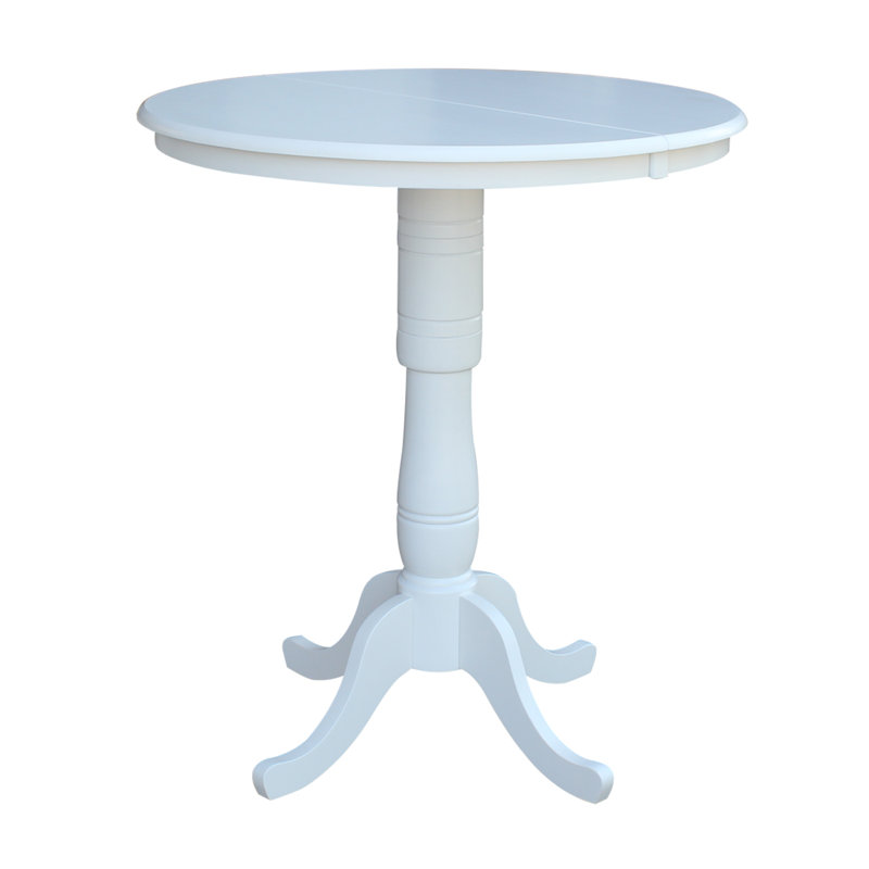 Table de salle à manger à hauteur de bar Dragana, Blanc / blanc