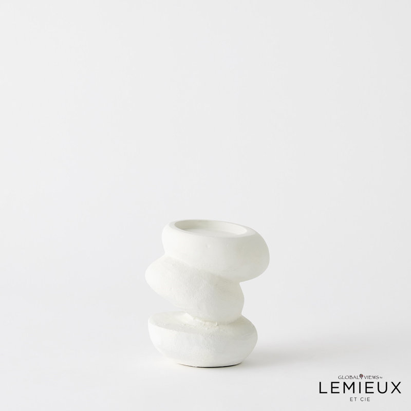 Pradier Candle Holder-White-Sm