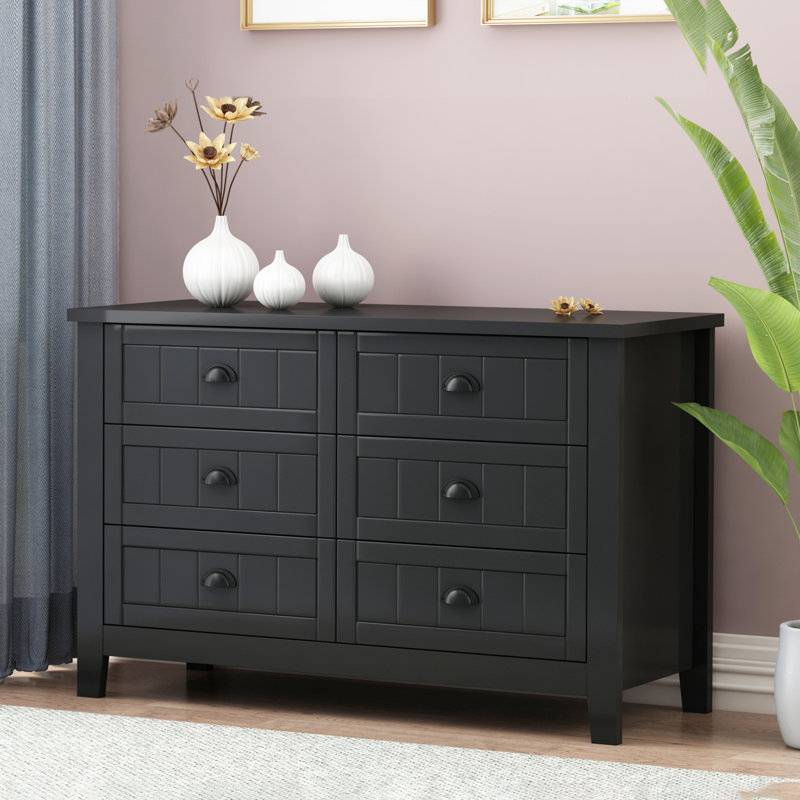 Drawer Dresser BAR CABINET Side Cabinet,Buffet Sideboard,Buffet Service Counter,Solid Wood Frame, Black