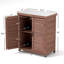 Banc de rempotage avec armoire de rangement et plateau de table en métal-1539168197