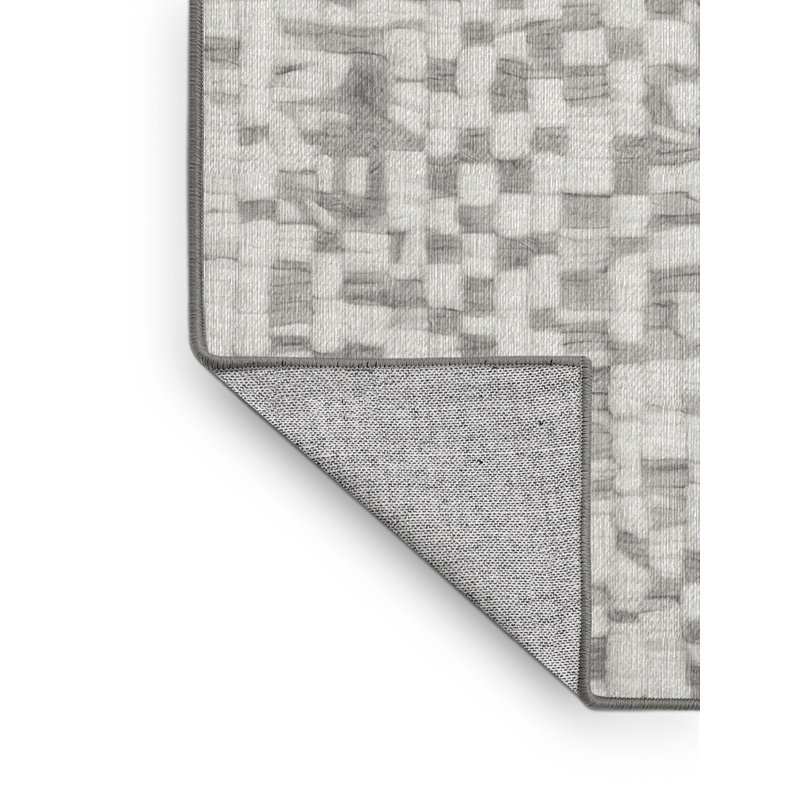 Machine Washable Gray Area Rug, Rectangle 3' x 5'