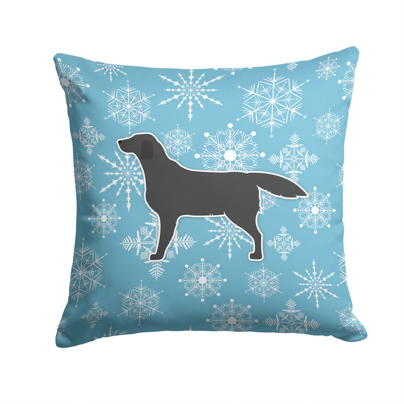 Coussin intérieur/extérieur en flocons d’hiver, H 14 po x l 14 po x P 3 po
