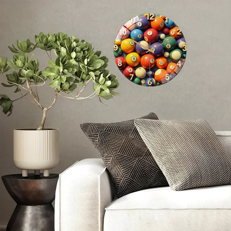 Horloge murale en verre 12 po