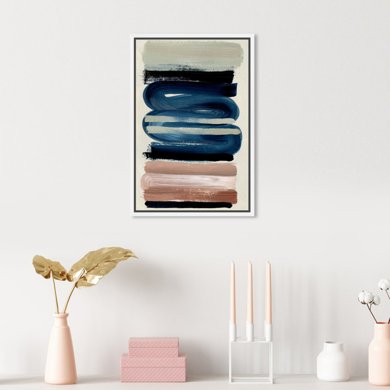 «Blue Naturals», reproduction d'art sur toile encadrée bleue et noire , H 16 po x l 11 po, Impression encadrée, Noir