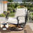 4-Piece Vintage Metal Swivel Rocker Conversation Set – Double X-Back, 5.5" Cushions, Military-Grade Rust Protection