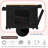 Fluted Rolling Kitchen Island With Trash Can Storage Cabinet, Power Outlet, Internal Storage Rack, 3 Drawers, 3 Open Side Racks