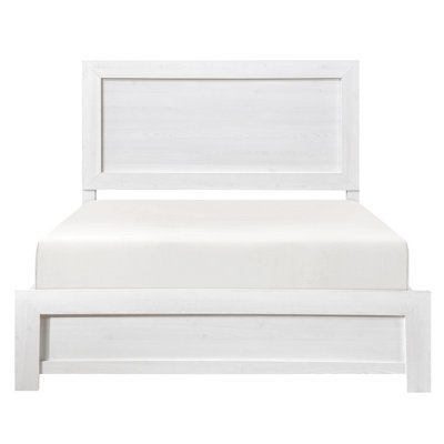Lit pour grand lit avec finition blanche et matériaux en bois, tête de lit, rails, fini, fait de