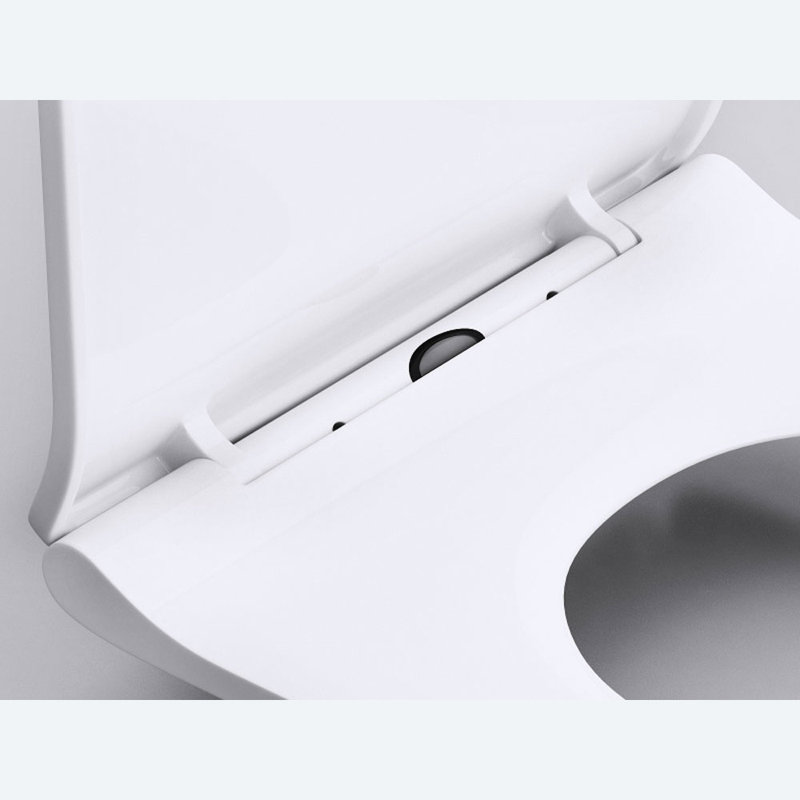  Soft Close Toilet Seat D Shape Slim Design One Touch Button Quick Release 360 x 470 x 25mm (WxDxH)