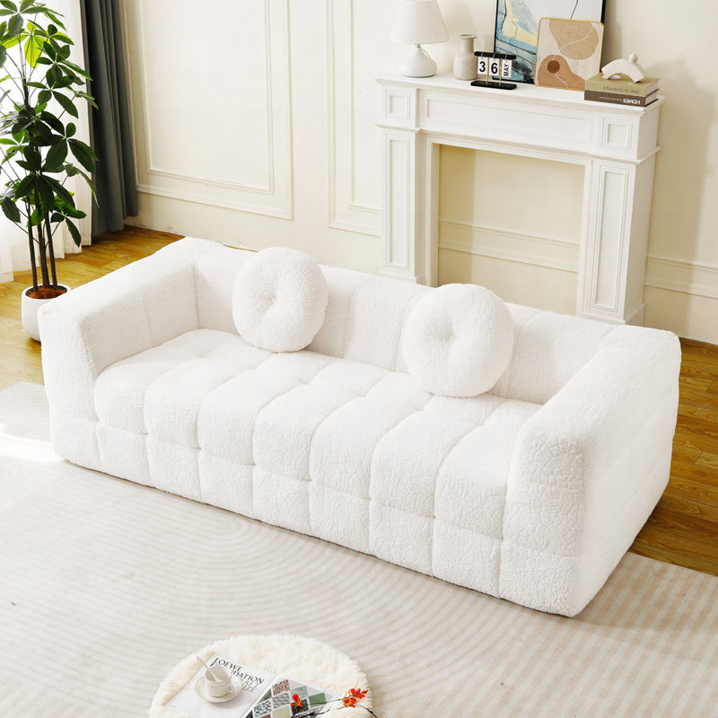 Canapé moderne Aomi Cloud, Beige, H 30 po x l 84,6 po x P 37,4 po