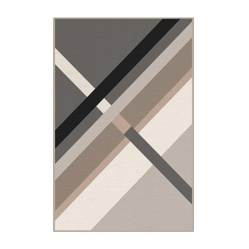 Tapis minimaliste beige lavable à la machine Penola, 7 x 9