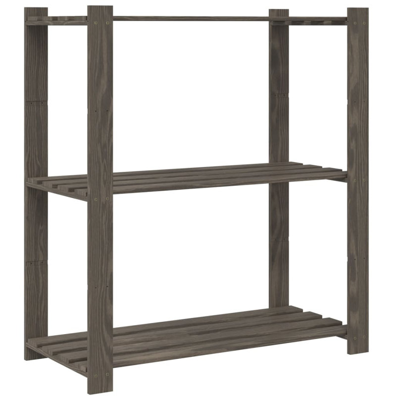 Geoffroy Steel Shelving Unit, 90cm H x 80cm W x 38cm D, Grey