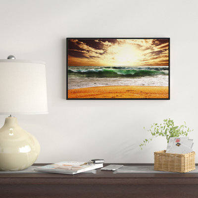 Rage Green Waves at Sunset - reproduction de photo sur toile tendue