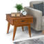 Draper - Table de bout Mid Century - Brun teck