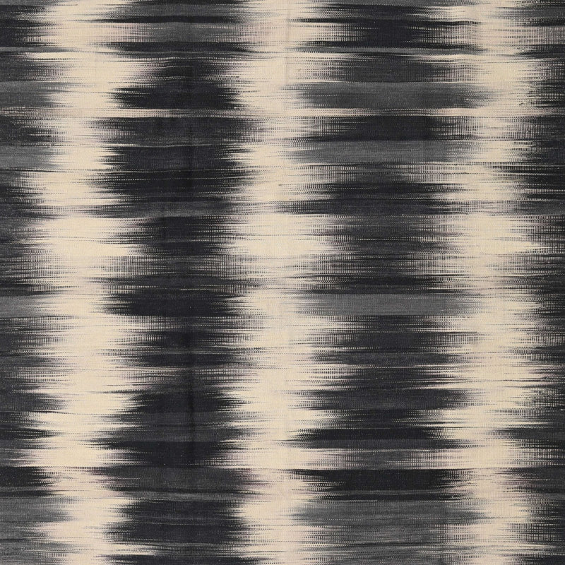 Tapis abstrait noir / beige, Carré 7 pi