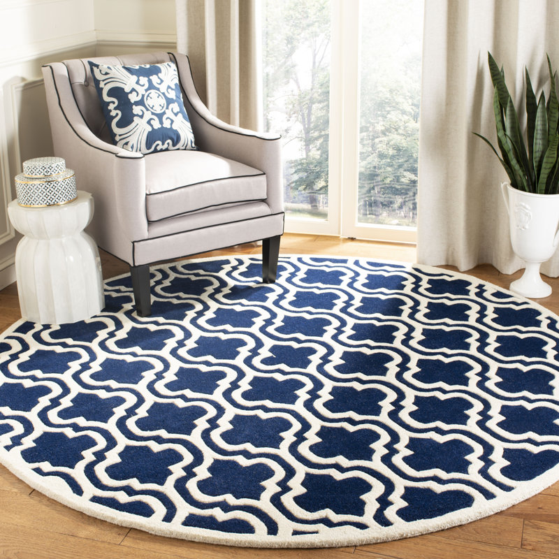Tapis en laine touffeté à la main Carolene, Rond 7 pi