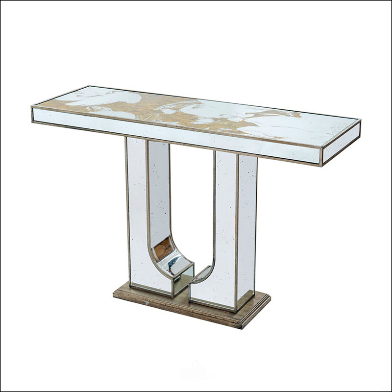 Exquisite Rectangular Console Table With Artistic Design And Practical Assembly