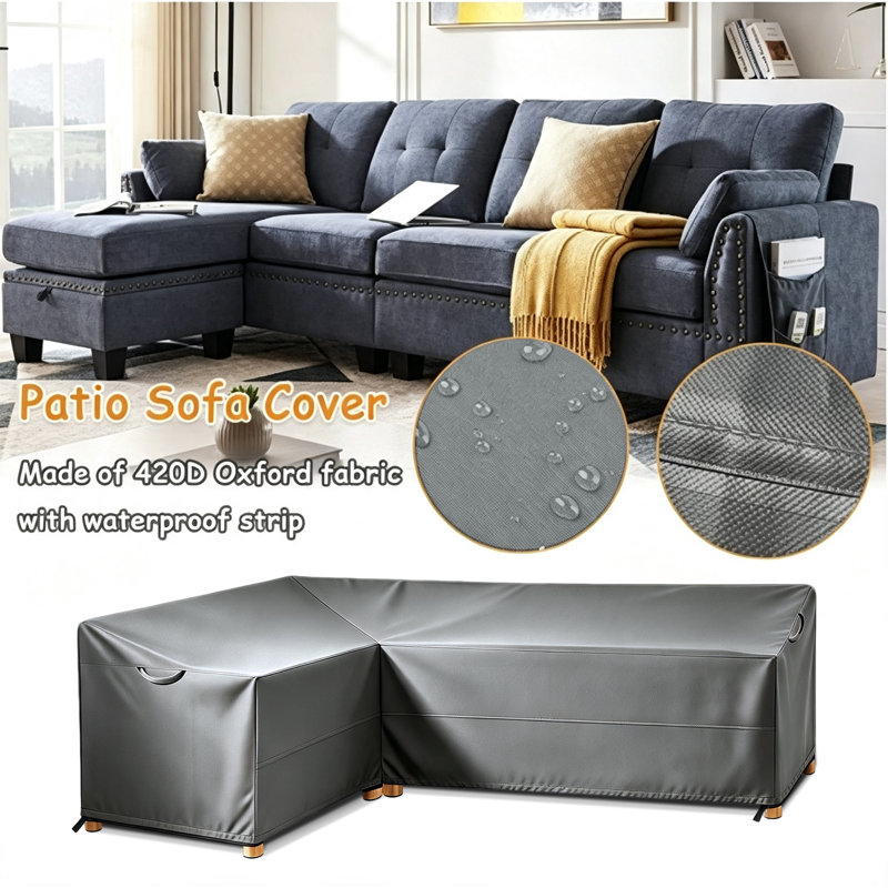 Housse imperméable pour canapé modulaire de patio, H 31 po x l 104 po x P 83 po