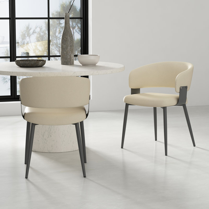 Chaise de salle à manger rembourrée Luce, Sable 