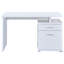 Bureau réversible blanc à 2 tiroirs avec rangement pour le bureau personnel | Idée de cadeau-1673496750