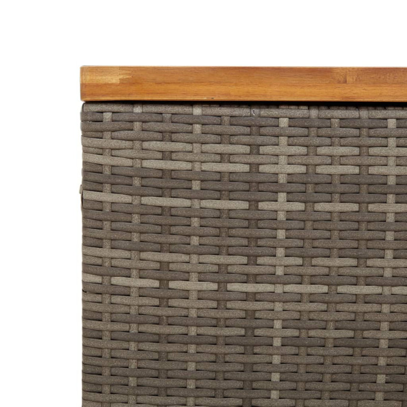 352.7 Gallons Acacia Steel/Solid Wood/Wicker Deck Box in Brown/Gray