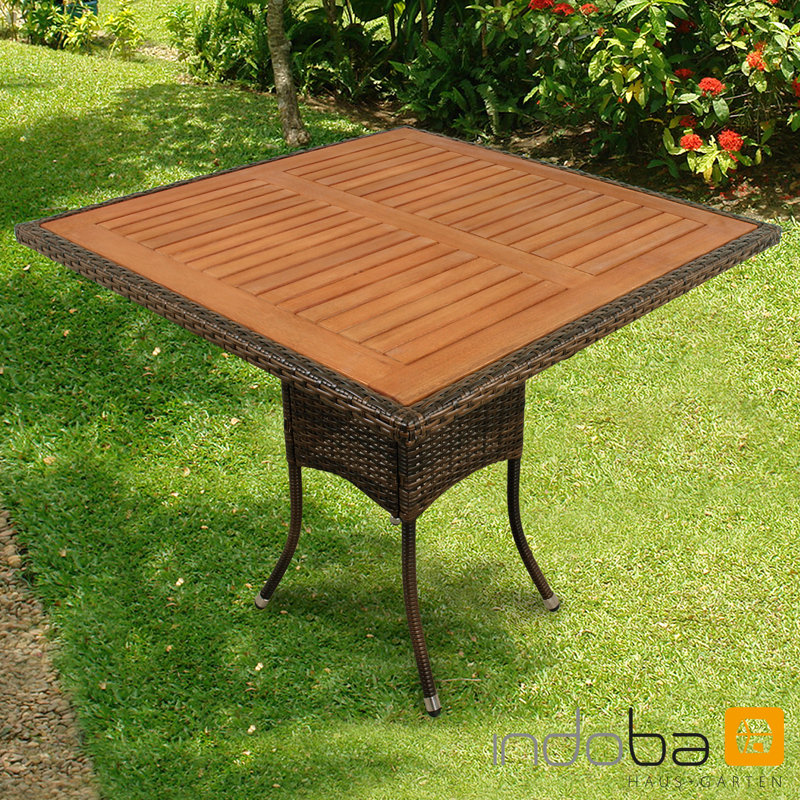 Kylemore Square Metal Outdoor Dining Table , 85cm cm W 85cm cm D, Brown
