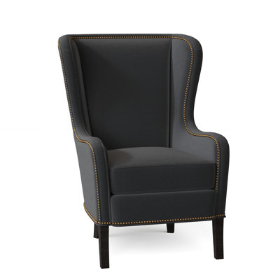 Fauteuil à oreilles en cuir véritable de 32 po de largeur Aurora