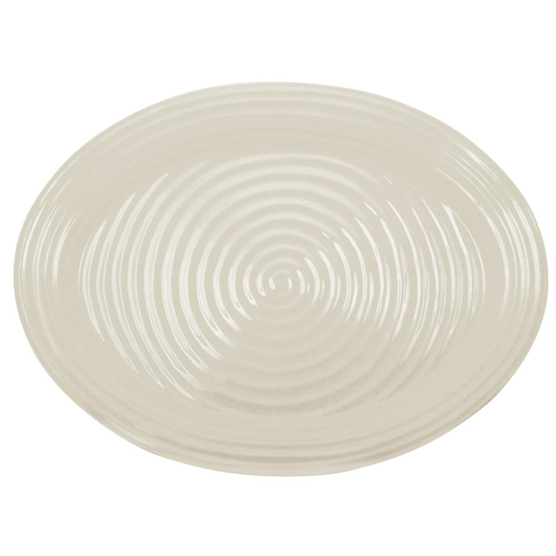 Portmeirion Sophie Conran Platter Oval Md 14.5"X12", Pebble