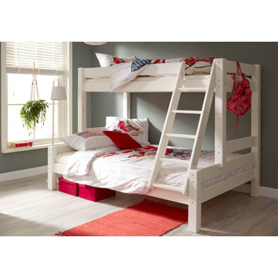 European Single (90 X 200 Cm) Bunk Bed with Built-in Ladder Included