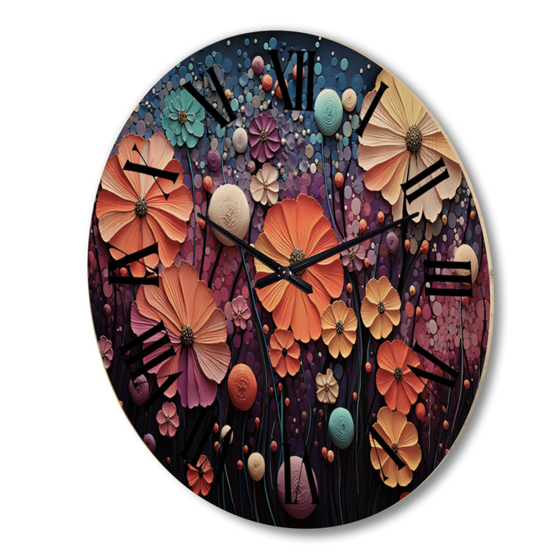 Horloge murale surdimensionnée en bois coloré, Très grand